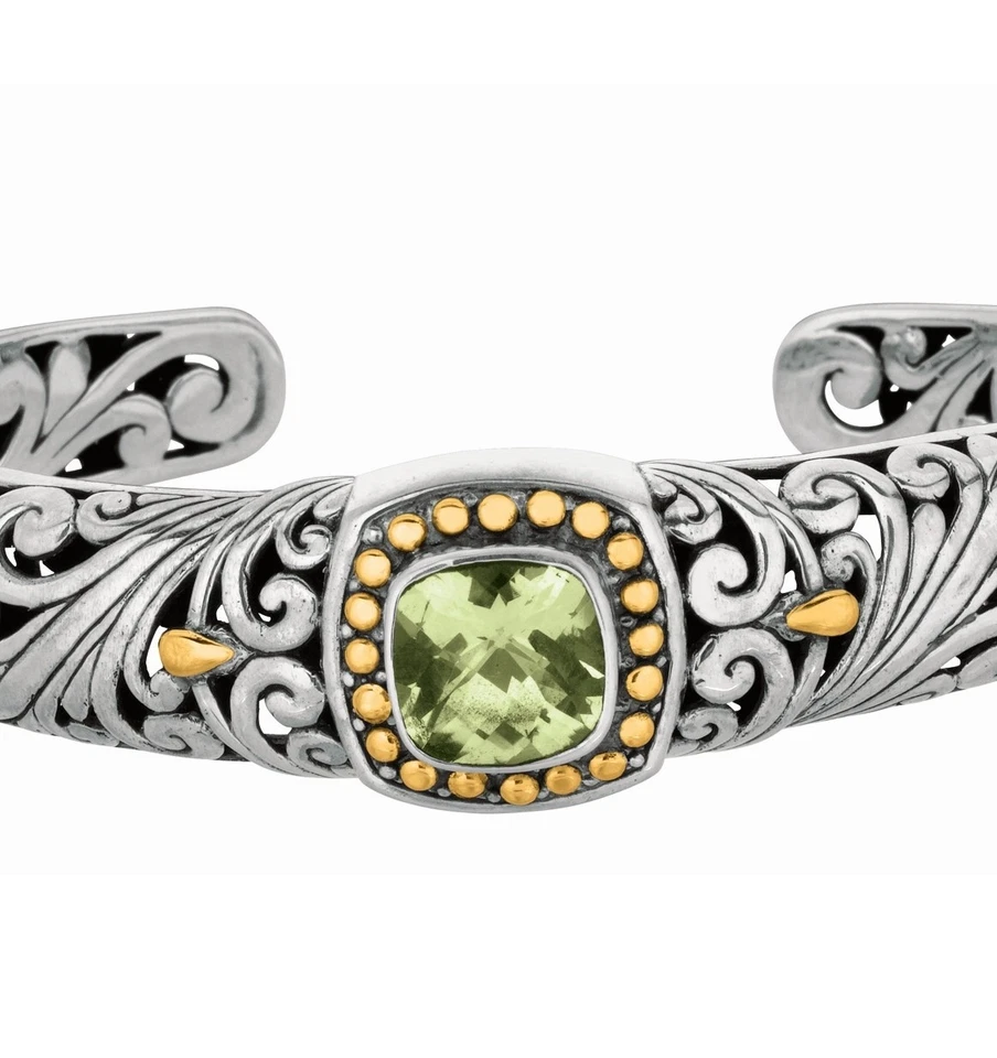 Brazalete Brazalete Phillip Gavriel Oro 18k N Plata Piedra Amatista Verde Bizantino Foto 3 de 4