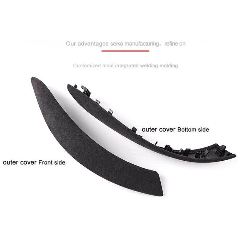 Cubierta exterior e interior de manija de puerta Alcantara para BMW F30 F80 F31 F32 12-19 Foto 4 de 4