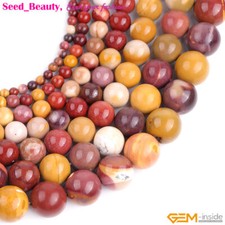 Natural Gemstone Genuine Multicolor Mookaite Beads For Women Jewelry Making 15"
