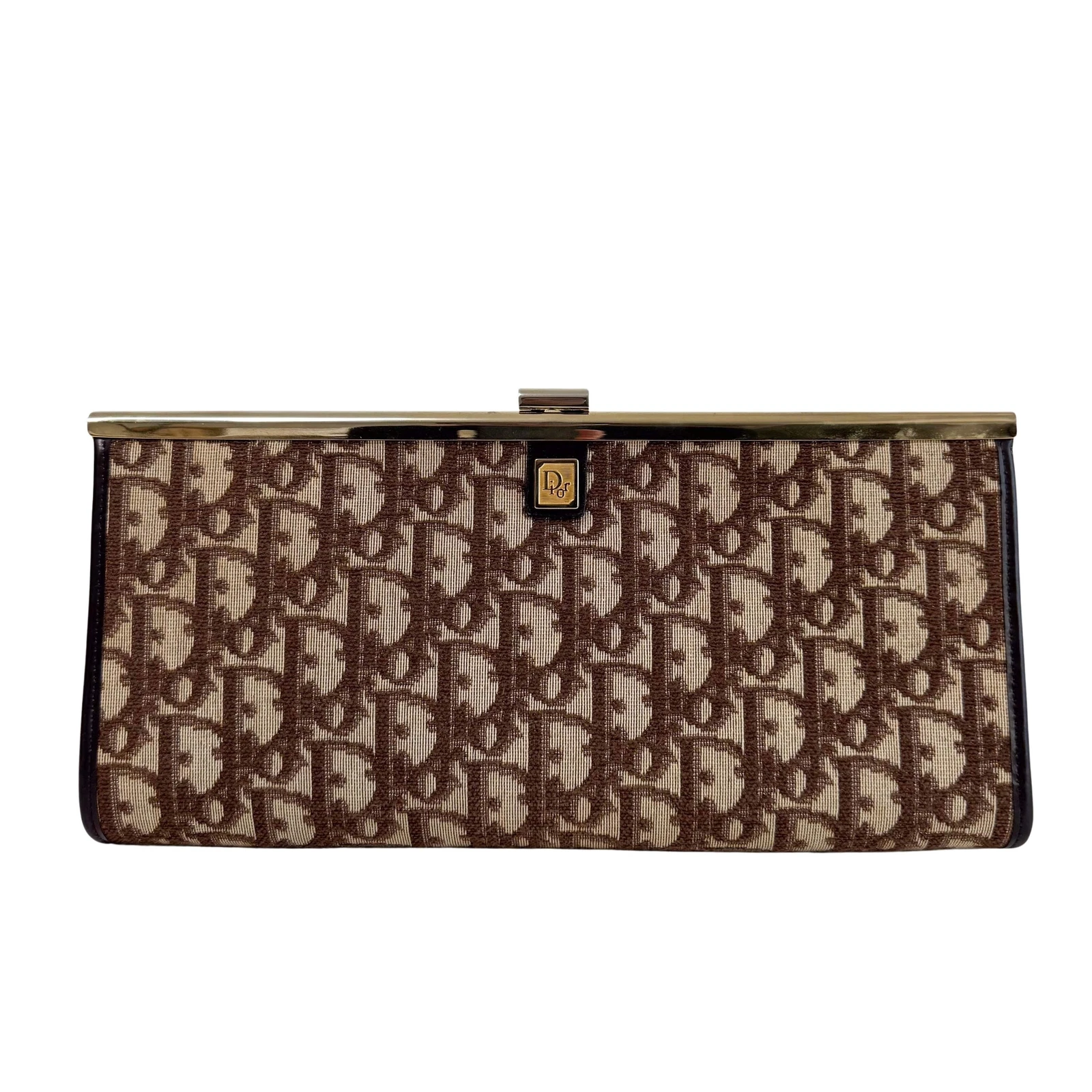 Sac pochette toile marron trotteur DIOR
