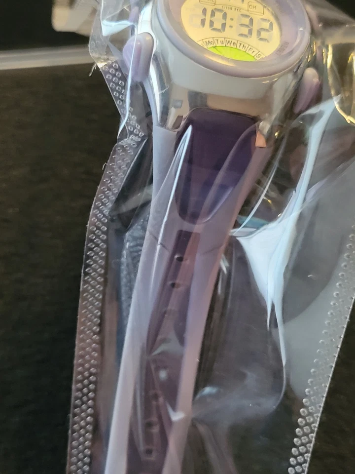 Pasnew цифровые часы женщин серебристого тона фиолетовый ободок группы день Дата сигнализации  - Изображение 4 из 4