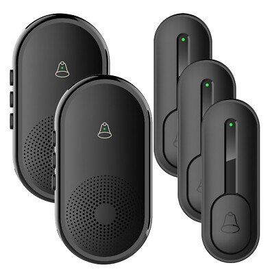 3 Call Buttons + 2 Wireless Musical Doorbell Receiver for Home/Elderly/Shop Call