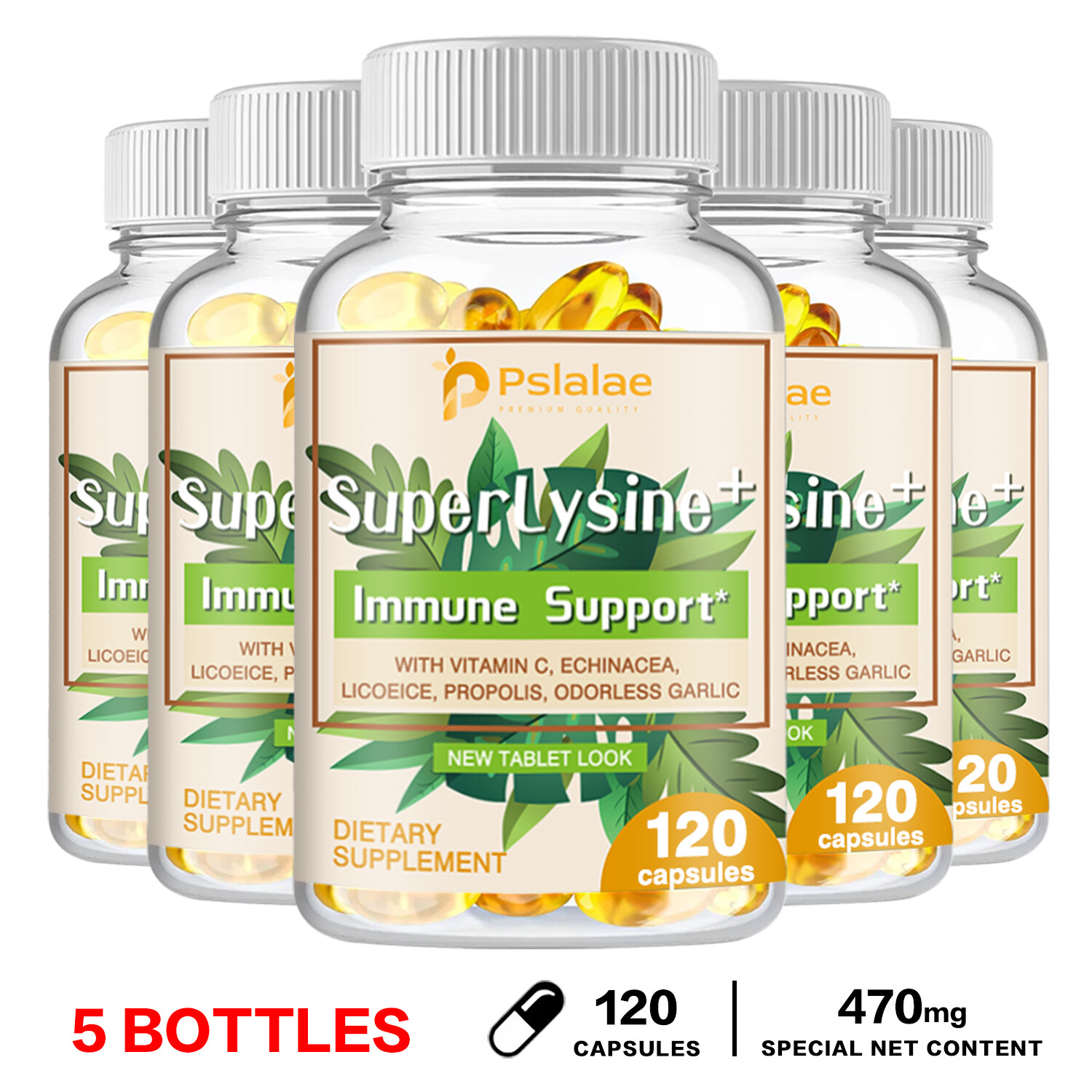 120 piezas SuperLysine - antiinflamatorio, vitamina C, propóleo, mejora la en