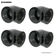Barrow G1/4" Female to Female Extender Fitting, 90 Degree Angle, Black 4 Pack
