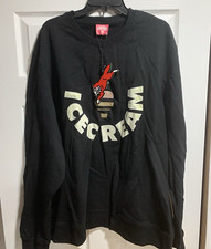 Billionaire Boys Club ICE CREAM Vanilla Crew Sweatshirt BLACK SZ 3XL NWT