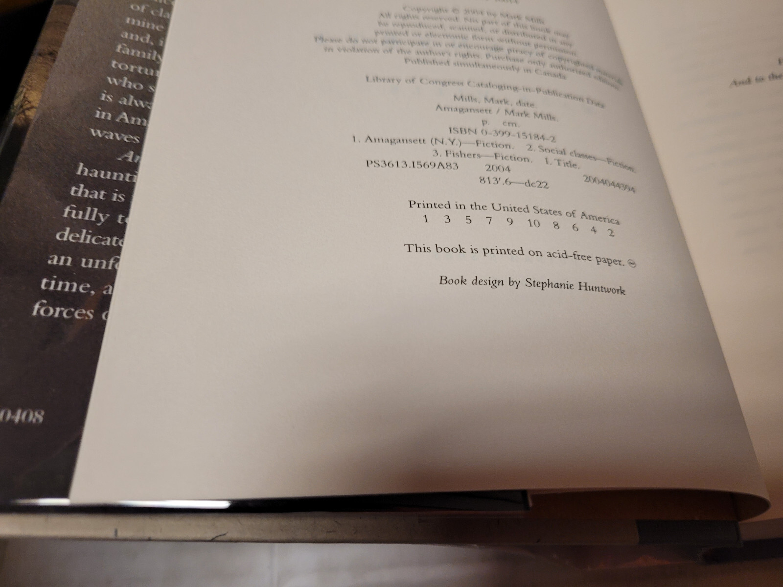 Amagansett by Mark Mills (2004, Hardcover) for sale online eBay