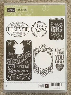 NEW Stampin Up Chalk Talk Clear Mount Stamp Set Thanks Friend Hello Sayings