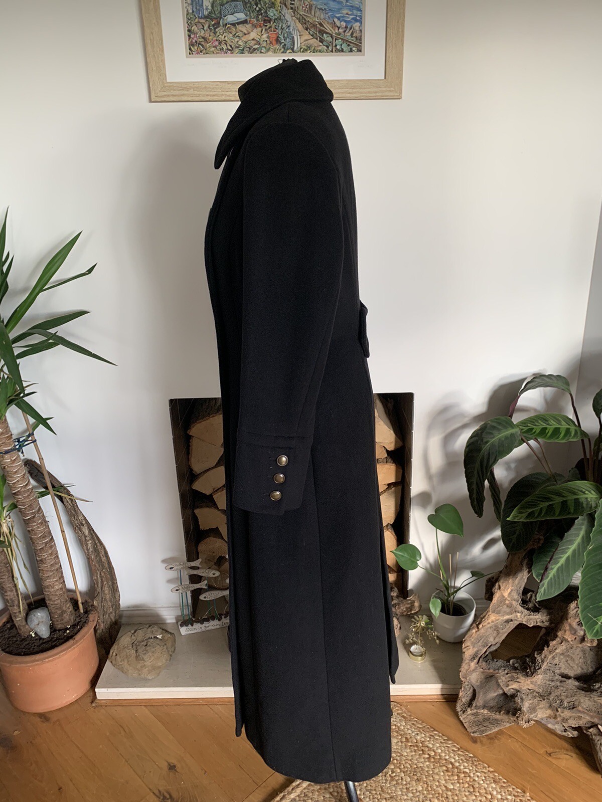 Stunning HOBBS Black Wool Maxi Military Coat Size Medium 12 Jacket eBay