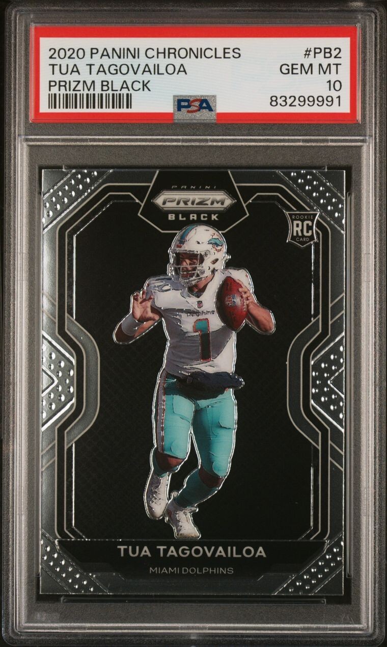 2020 Panini Chronicles Black Prizm Tua Tagovailoa #PB-2 RC Rookie PSA 10