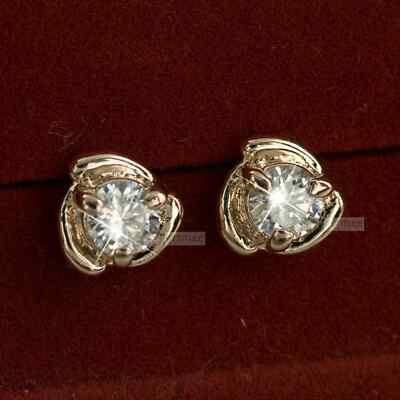 1.70Ct Lab Created Round Diamond Push Back Stud Earring's 14K Yellow Gold Finish