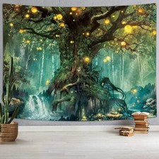 Fantasy Forest Wall Art Extra Large Tapestry Wall Hanging Nature Poster Fabric