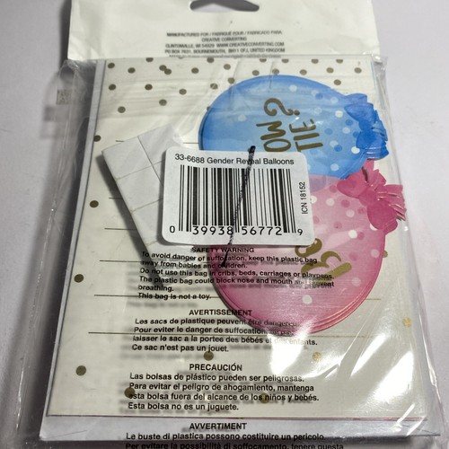 Balloons Gender Reveal Boy Girl Folding Invitations Shower Baby 2 Packs Of 8! - Picture 3 of 6