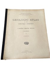 Antique 1915 US Geological Atlas Castle Rock Colorado Folio Maps Dead Mans Creek