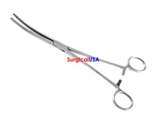 Pean Forceps 10" Serrated Curved Jaws Long Grasping Pickup Tools Ratchet Lock