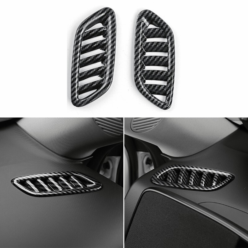 For Hyundai Kona 2024 2025 Carbon Fiber ABS Car Front Air Vent Outlet Cover Trim