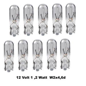30x Eurolec 12V 1,2W T5 W2x4,6D Glühlampe Glassockellampe Tacholampe M30215