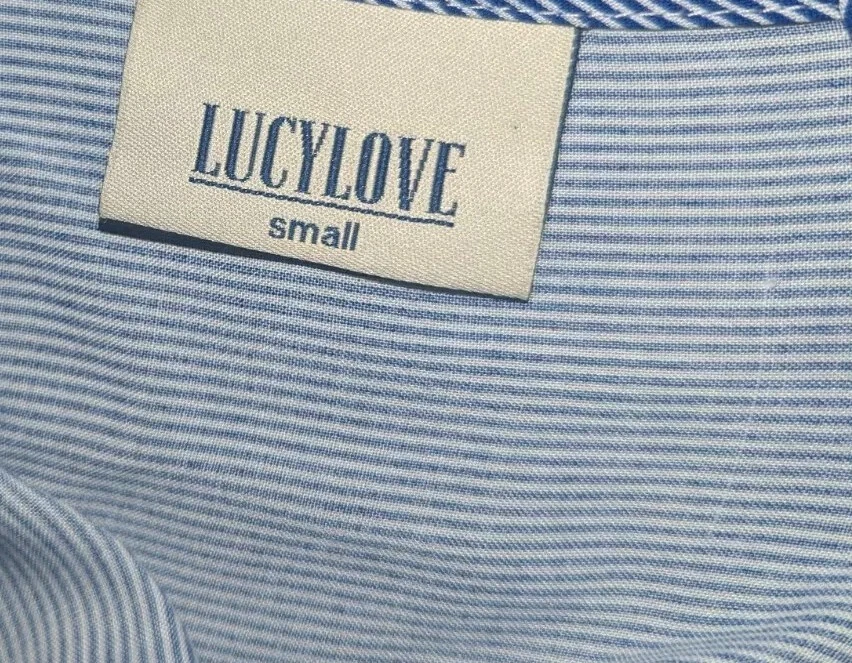 VETEMENTS Lucy Love abito a righe donna piccolo svolazzante manica con volant