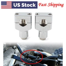 1" Handlebar Handle Bar Adapter Risers Clamp Mounts  for Harley Kawasaki Silver