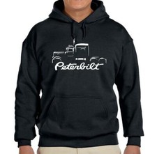 Peterbilt 389 Truck Classic Outline Design Hoodie Sweatshirt NEW