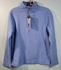Eddie Bauer Polar Fleece 1/4 Zip Pullover Sweater Women's XS Pale Iris Geometric