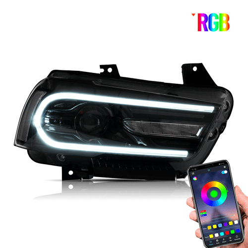 2X VLAND Multicolor DRL Projector LED RGB Headlights For Dodge Charger 2011-2014 - Picture 3 of 18