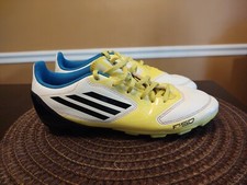 RARE Adidas adizero F-50 TRX FG Leather Soccer Cleats Boots Royal/yellow/white 6