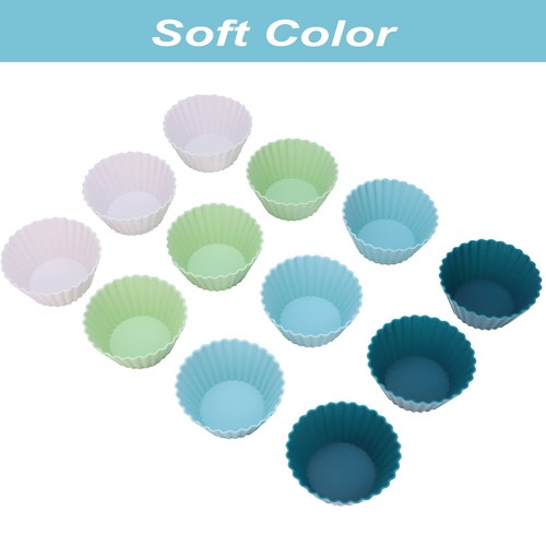 Large Silicone Baking Muffin Cups 12 Pack Reusable Cupcake Liners Jumbo Size ... - 第 2/7 張圖片