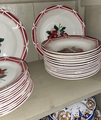 lot service 48 Pièces Digoin Sarreguemines modèle Cibon | eBay