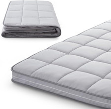 3-Inch Twin Mattress Topper Cover with Zipper, Gray, 75 x 30 inches