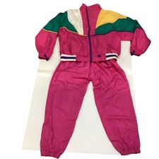 Vintage Women Track suit Set Windbreaker Oversized Sport Multicolor Small