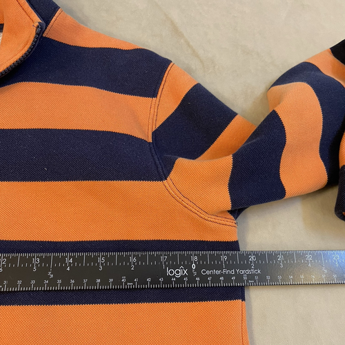 Lauren Ralph Lauren Poloshirt Herren Small Orange Blau Gestreift Langarm LOGO - Bild 10 von 15