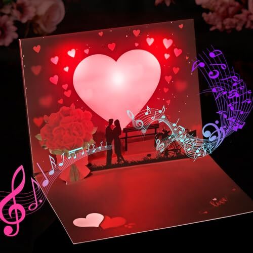 Happy Anniversary Card, Lights & Music Anniversary Card, 3D