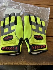 Refrigiwear 379R Hi-Vis Cold -15 F Gloves, Synthetic Leather Palm Large New