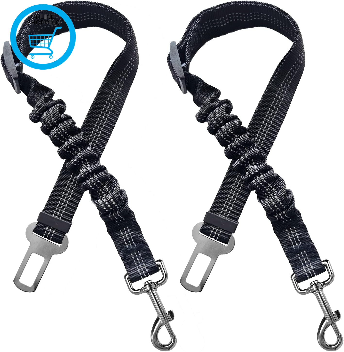 2X Black Dog Seat Belts for Cars UK Dog Car Harness Seat Belt Dogs Seatbelt Clip