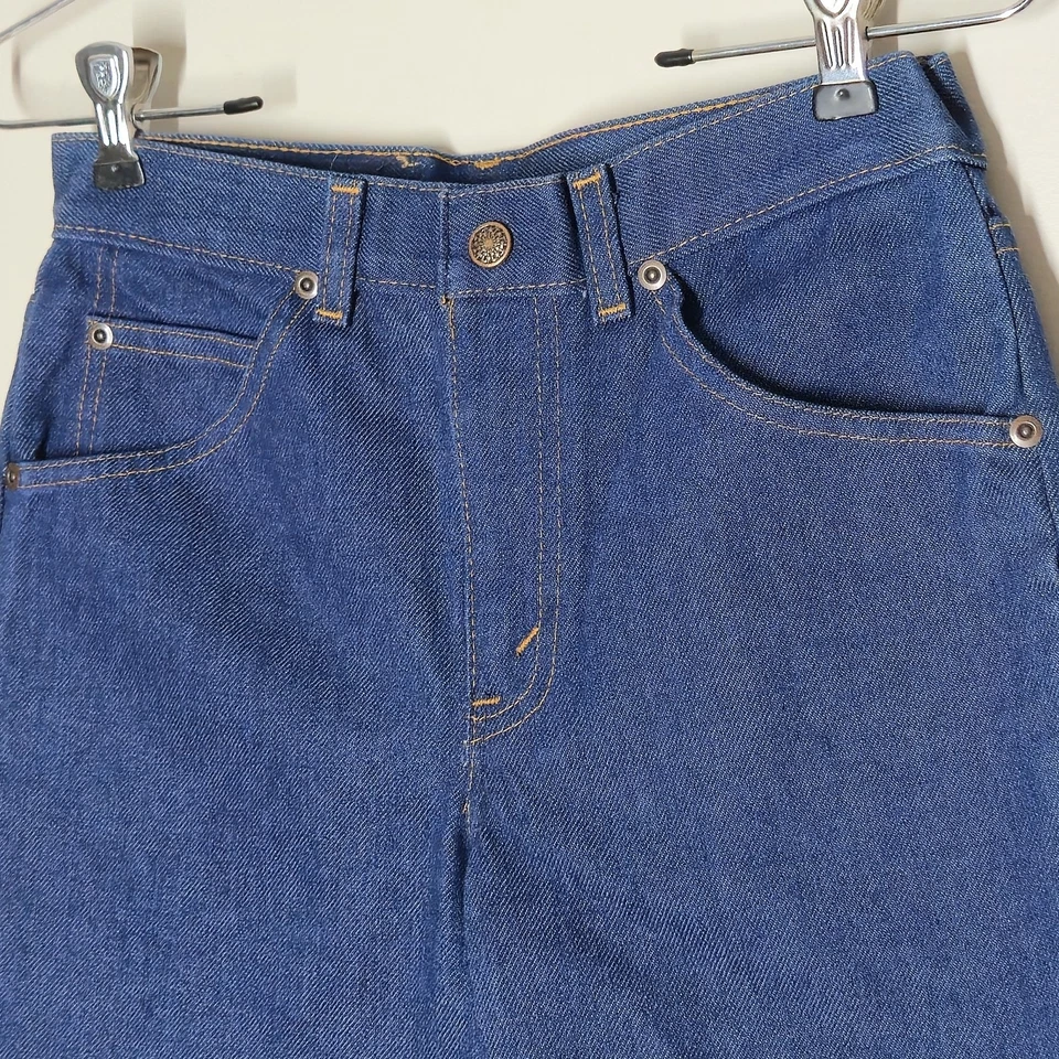 Pantalones de mezclilla Sears vintage años 70 nuevos con etiquetas para niños talla 27x25 azul Perma Prest Western Husky Foto 2 de 4