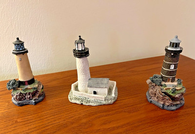 Vintage Collectible Lighthouses-Set of 3 Antique Lighthouse Figurines