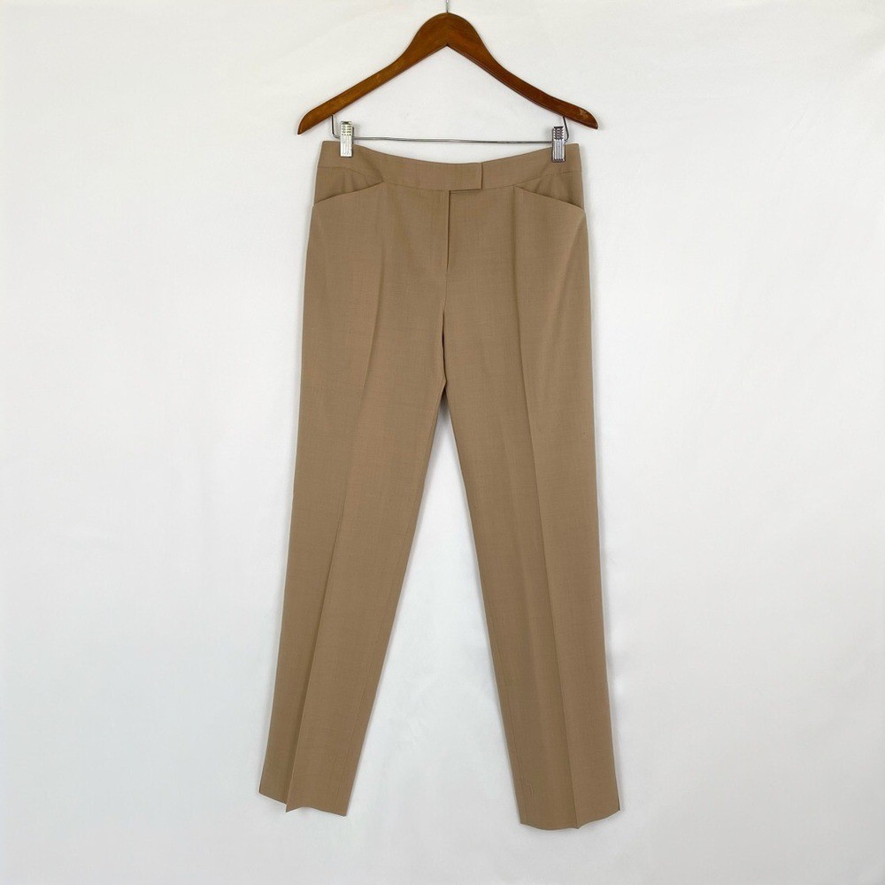 Lafayette 148 New York Virgin Wool Camel Trouser Business Casual Formal Work