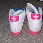 adidas Superstar Men's High-Top Leather Shell Toes Sz 12 White/Pink/Blue Lace-Up — photo 5