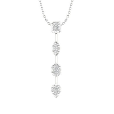 Sterlingsilber 0,325 kt im Labor gezüchteter Diamant Halskette 18 Zoll Silber Kabel Kette
