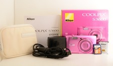  Mint w/Box Nikon Coolpix S3600 Pink 20MP 8x Compact Digital Camera from Japan