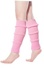 Leg Warmers for Women Ribbed Knit Leg Warmer for Girls 80s Bubble Gum Pink