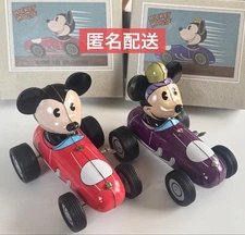 Young Epoch Disney Tin Toy Mickey & Minnie Racing Cars Retro Vintage Set Japan