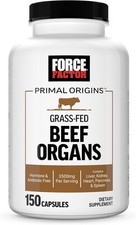 FORCE FACTOR Primal Origins Beef Organ Supplement Made with Pasture-Raised,...
