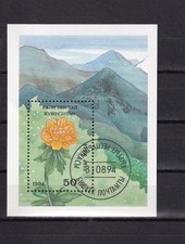 LI02 Kyrgyzstan 1994 Flowers  Used Mini Sheet