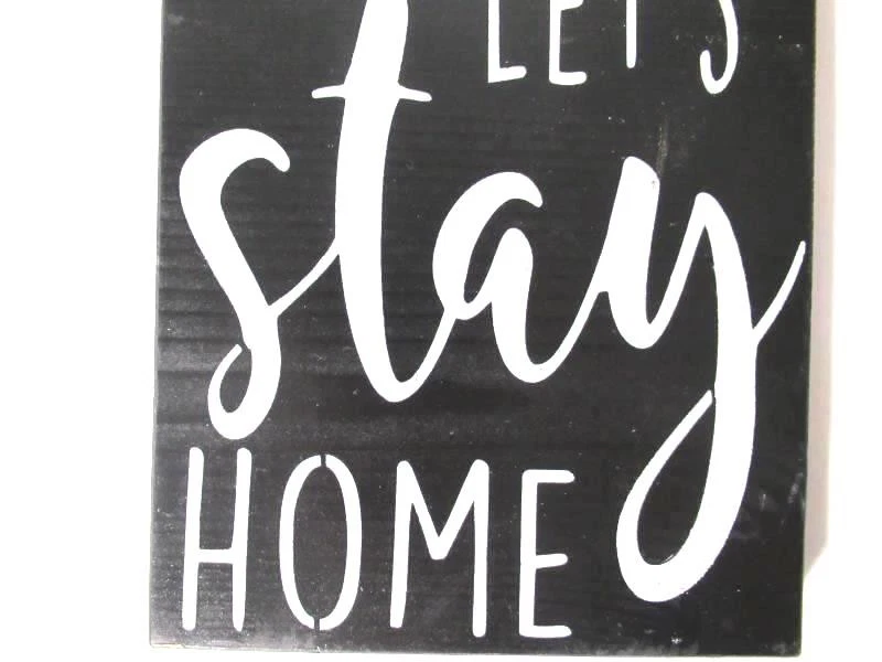 Декор настенной таблички фермерского дома RiOak «Let's Stay Home» — деревенский амулет 7 дюймов x 6 дюймов - Изображение 3 из 4