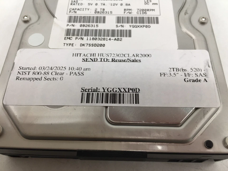 Hitachi HUS72302CLAR2000 2 TB 3.5" SAS Desktop HDD GRADE A FREE S/H - Image 4 of 4