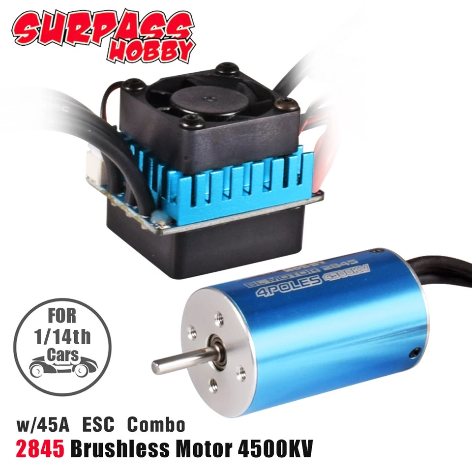 SURPASS HOBBY 2845 4500KV Bürstenloser Motor 45A ESC Combo für 1/14 RC Autos - Bild 3 von 4