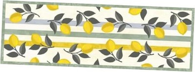  Floor Flair Collection, Lemonade Lemon Fruit Floral 2 x 6 Feet, Durable 