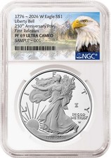 1776-2026 W Proof Silver Eagle NGC PF69 First Releases Mountain Label Presale