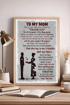 #ad To My Mom Poster – Heartfelt Gift from Son Mom Appreciation Wall Art $25.99